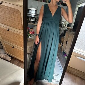 Lulu’s | Size S | Hunter Green Evening Gown Wedding Dress